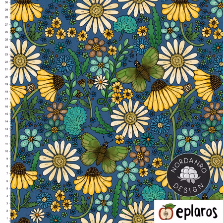 Daisies Deep Blue (03) Jersey