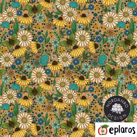 Daisies Latte (18) Poplin