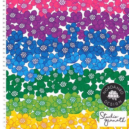 Rainbow Flowers Bamboo Jersey