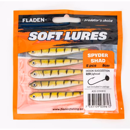 Guddi shad 5pack 8cm 6g green lime blackred