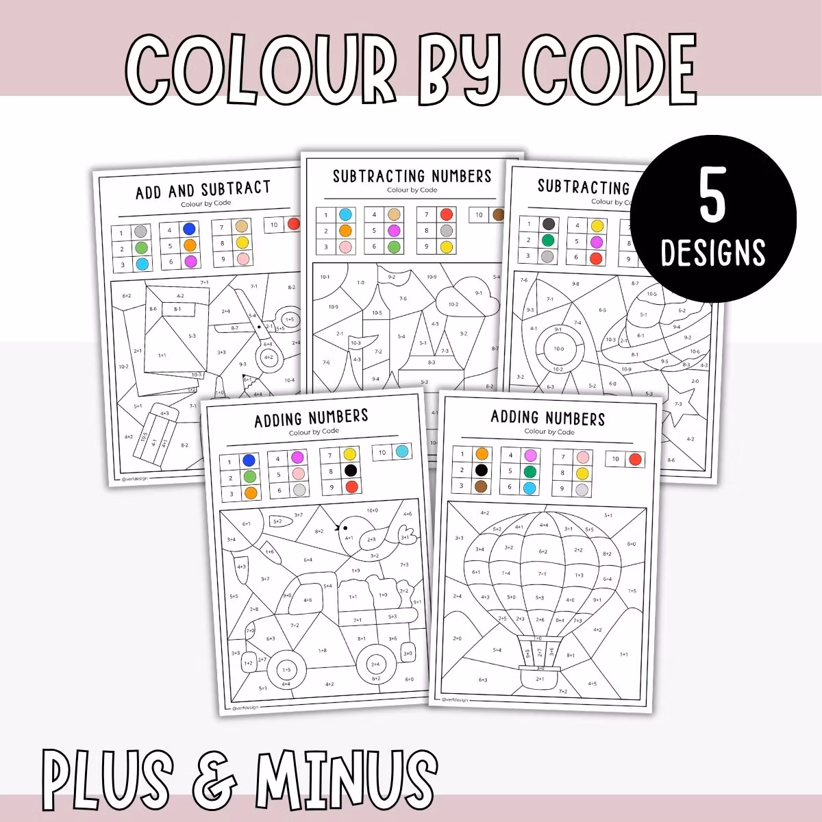 Colour by Code - Plus & Minus