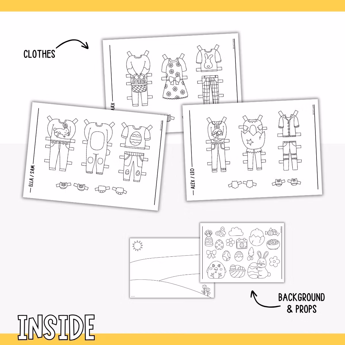 Add-On Set Paper Dolls - Easter