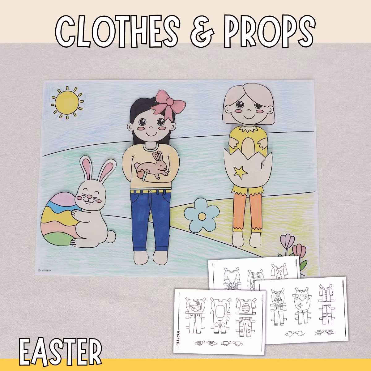 Add-On Set Paper Dolls - Easter