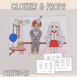Add-On Set Paper Dolls - Birthday