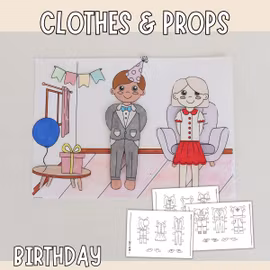 Add-On Set Paper Dolls - Birthday