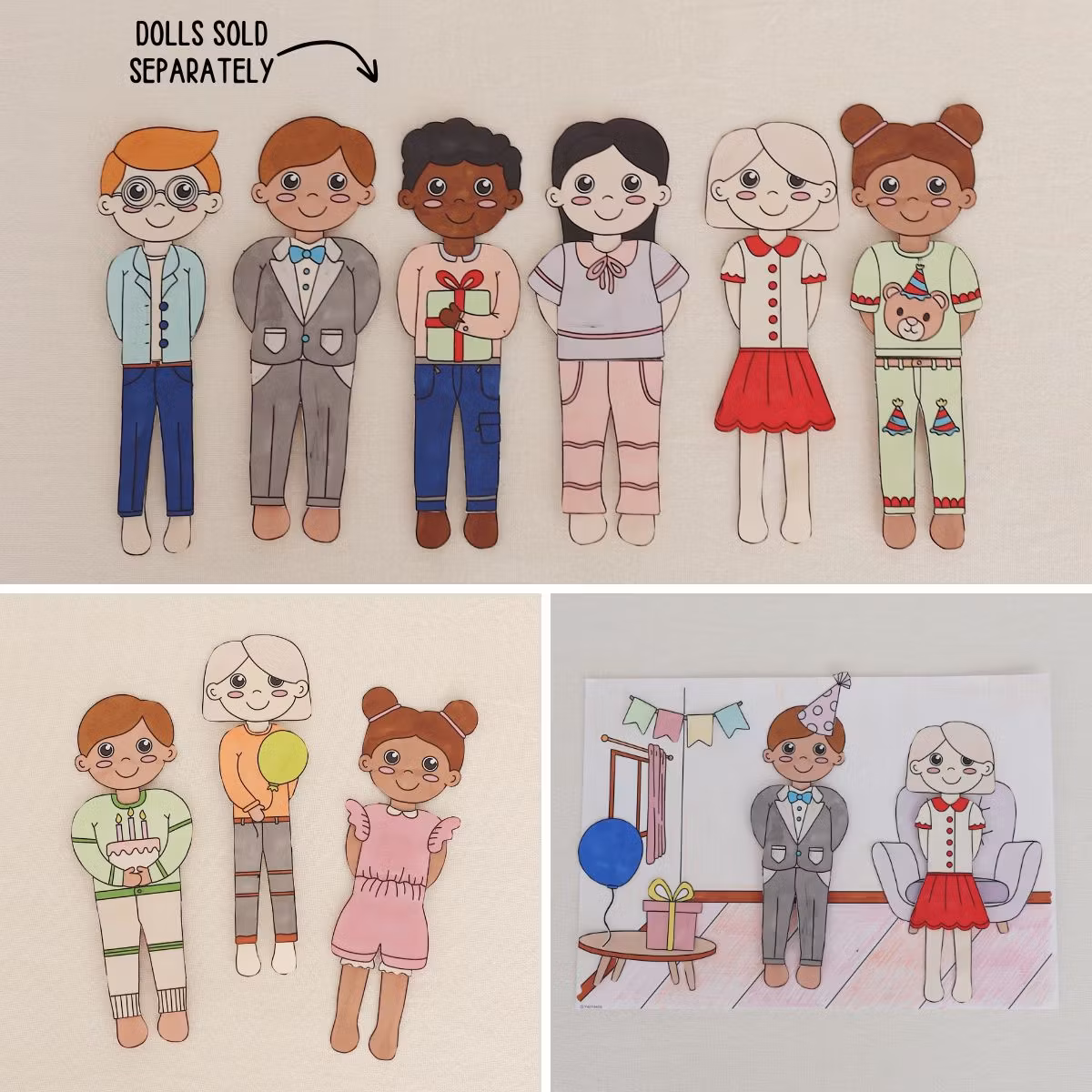 Add-On Set Paper Dolls - Birthday
