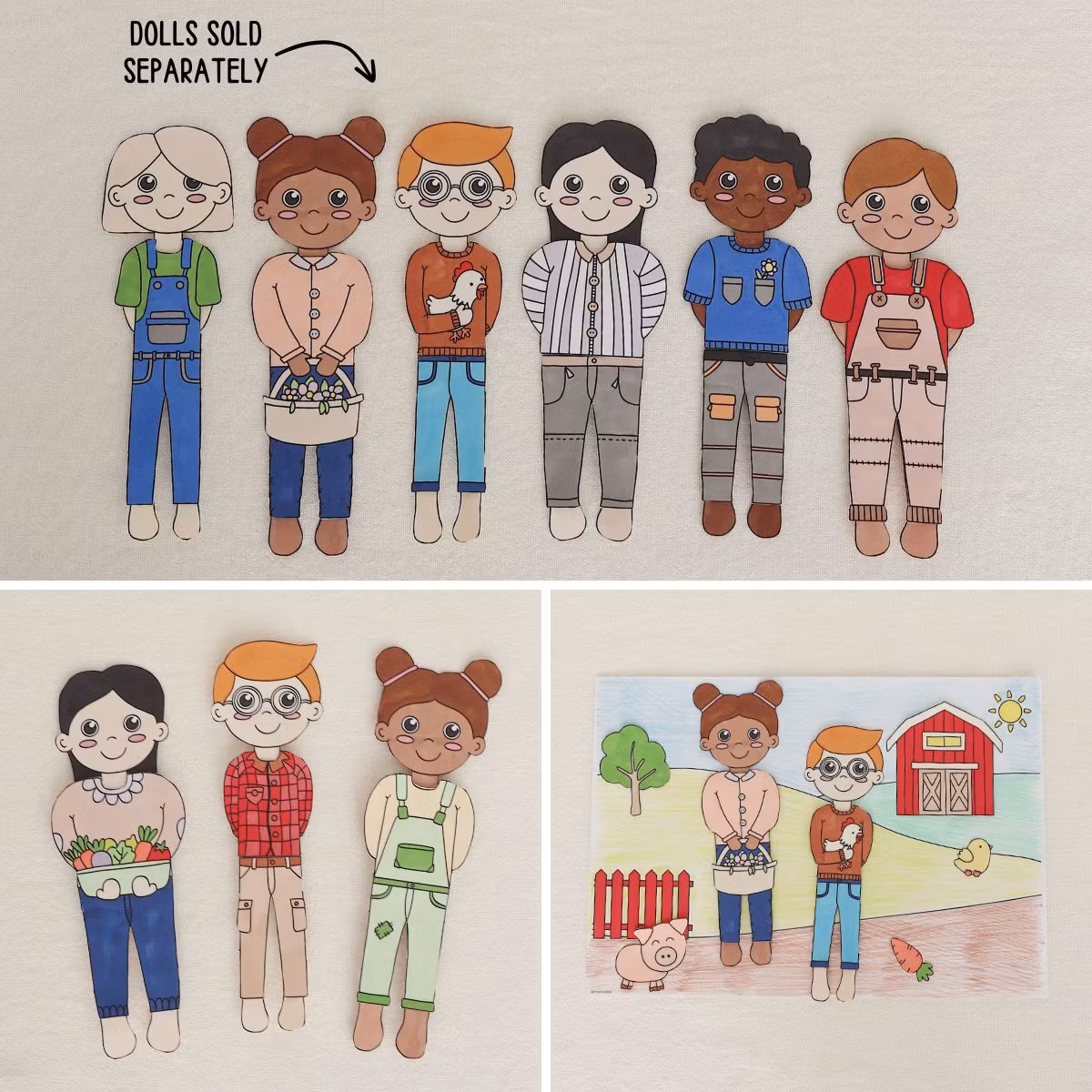 Add-On Set Paper Dolls - Farm