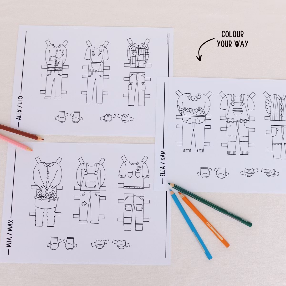 Add-On Set Paper Dolls - Farm