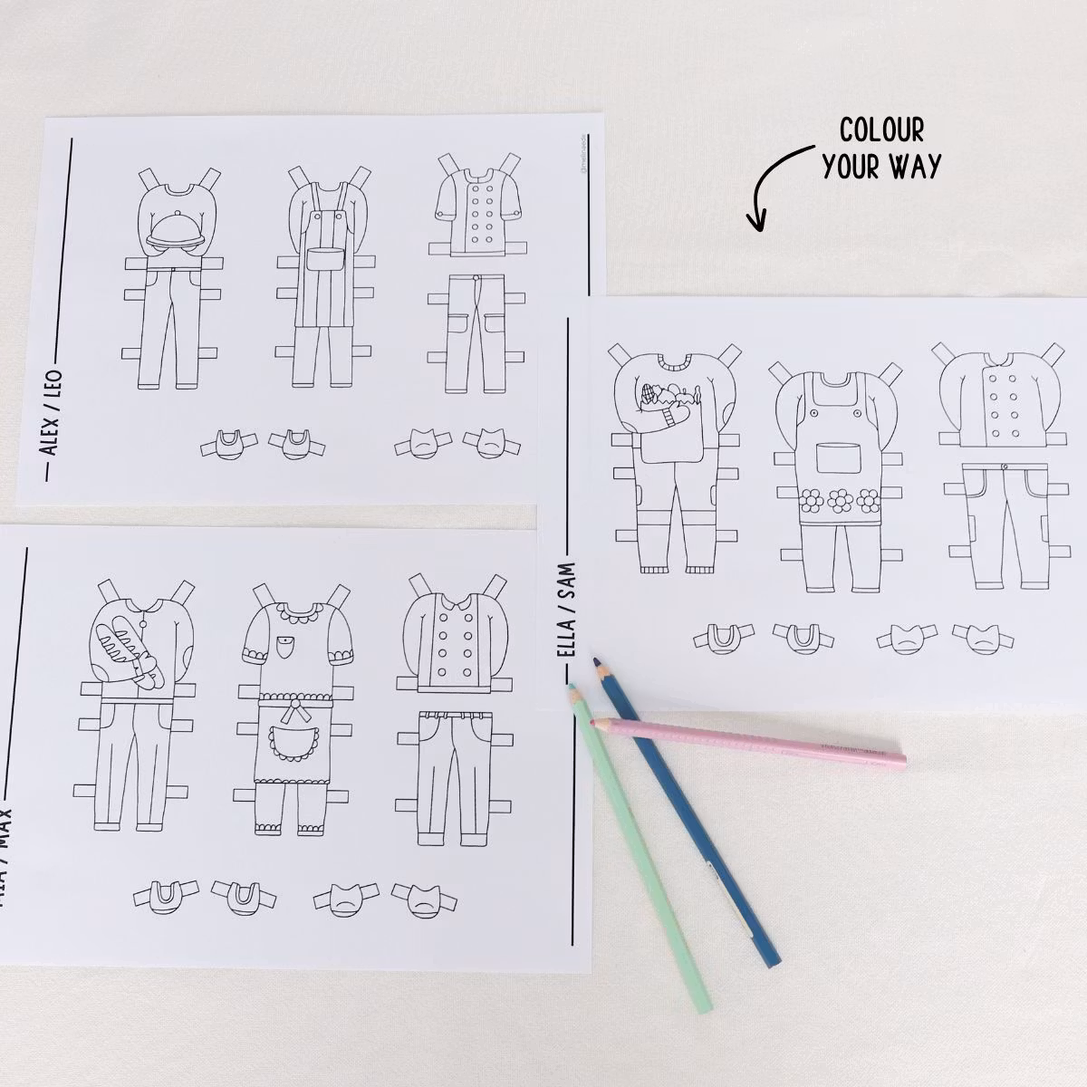 Add-On Set Paper Dolls - Kitchen