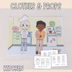 Add-On Set Paper Dolls - Kitchen