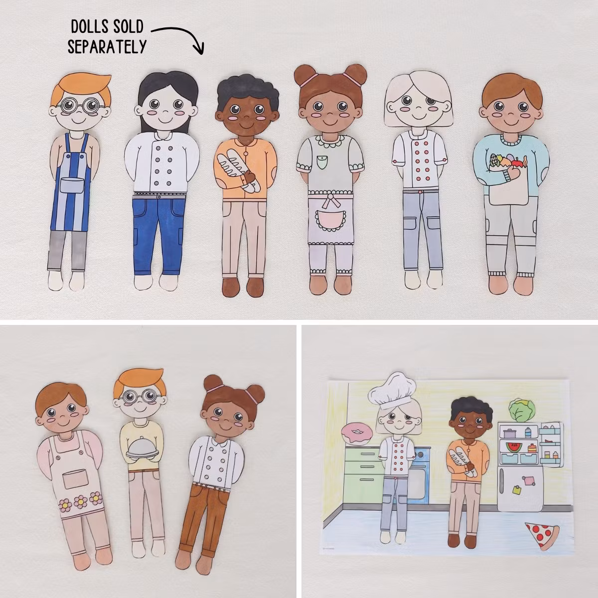 Add-On Set Paper Dolls - Kitchen