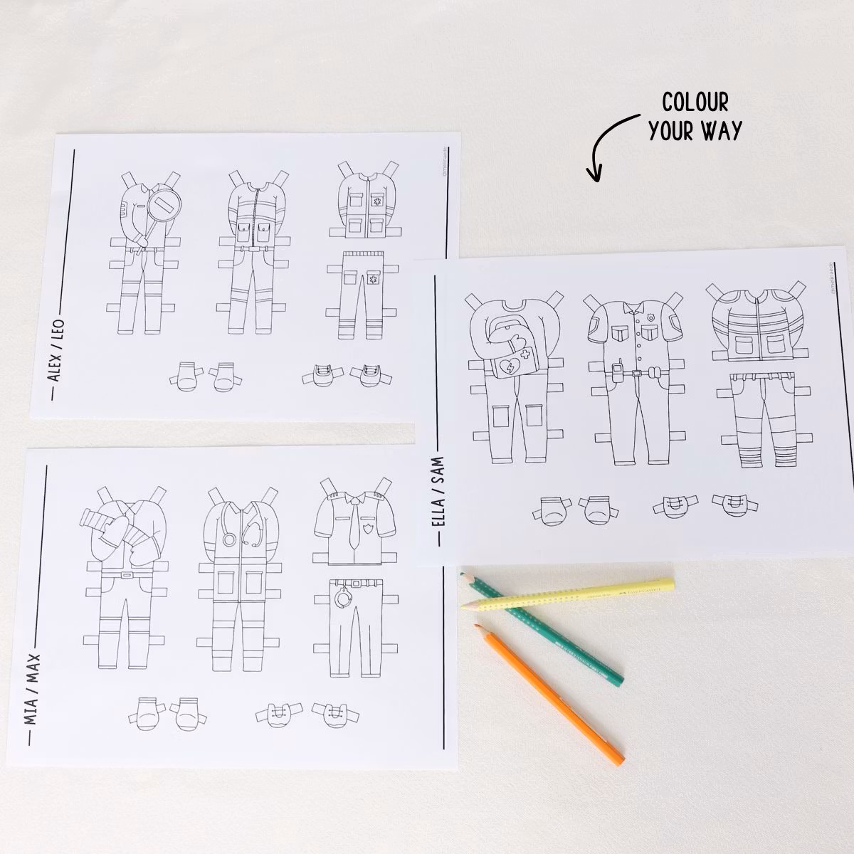 Add-On Set Paper Dolls - Rescue Team