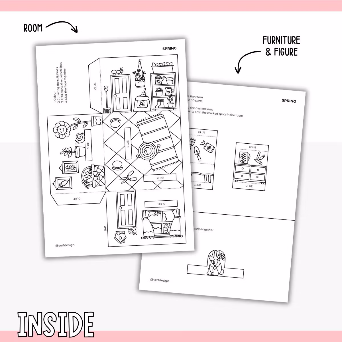 Dollhouse in 3D Craft - Spring