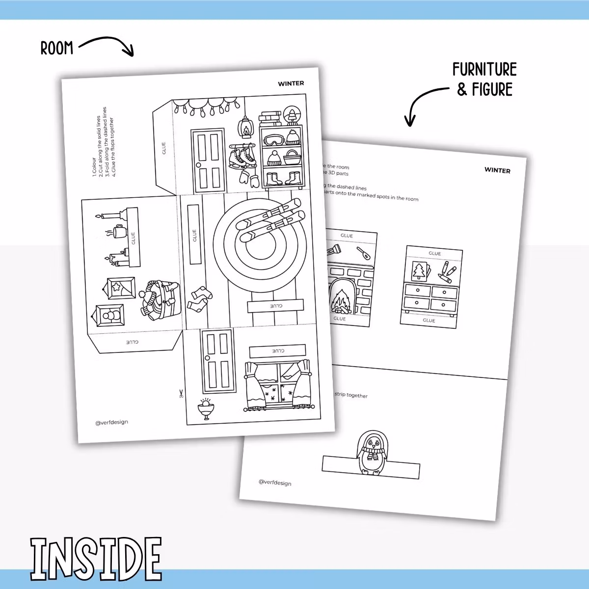 Dollhouse in 3D Craft - Winter