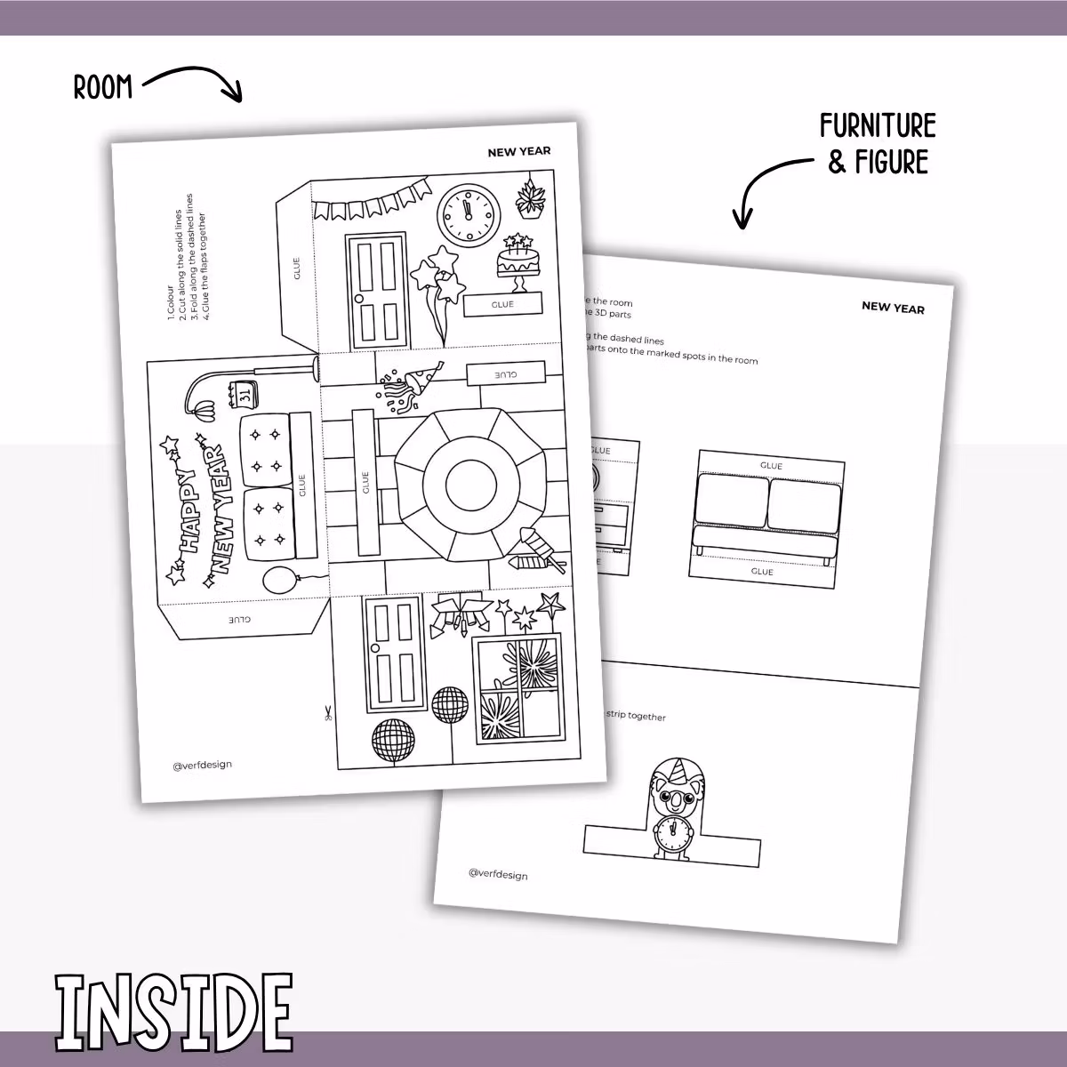 Dollhouse in 3D Craft - New Year