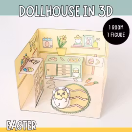 Dollhouse in 3D Craft - Easter