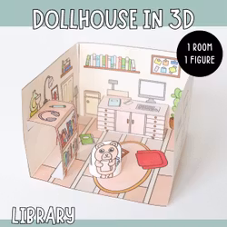 Dollhouse in 3D Craft - Library