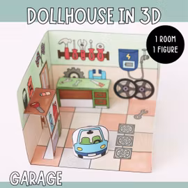 Dollhouse in 3D Craft - Garage