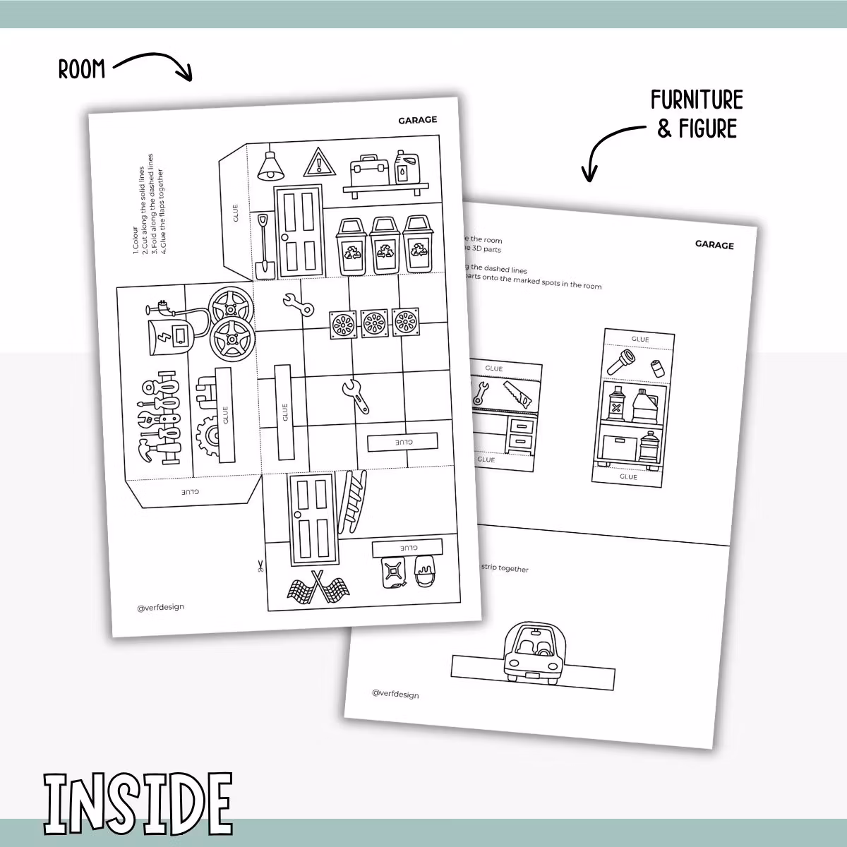 Dollhouse in 3D Craft - Garage