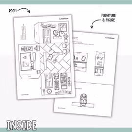 Dollhouse in 3D Craft - Classroom