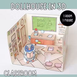Dollhouse in 3D Craft - Classroom