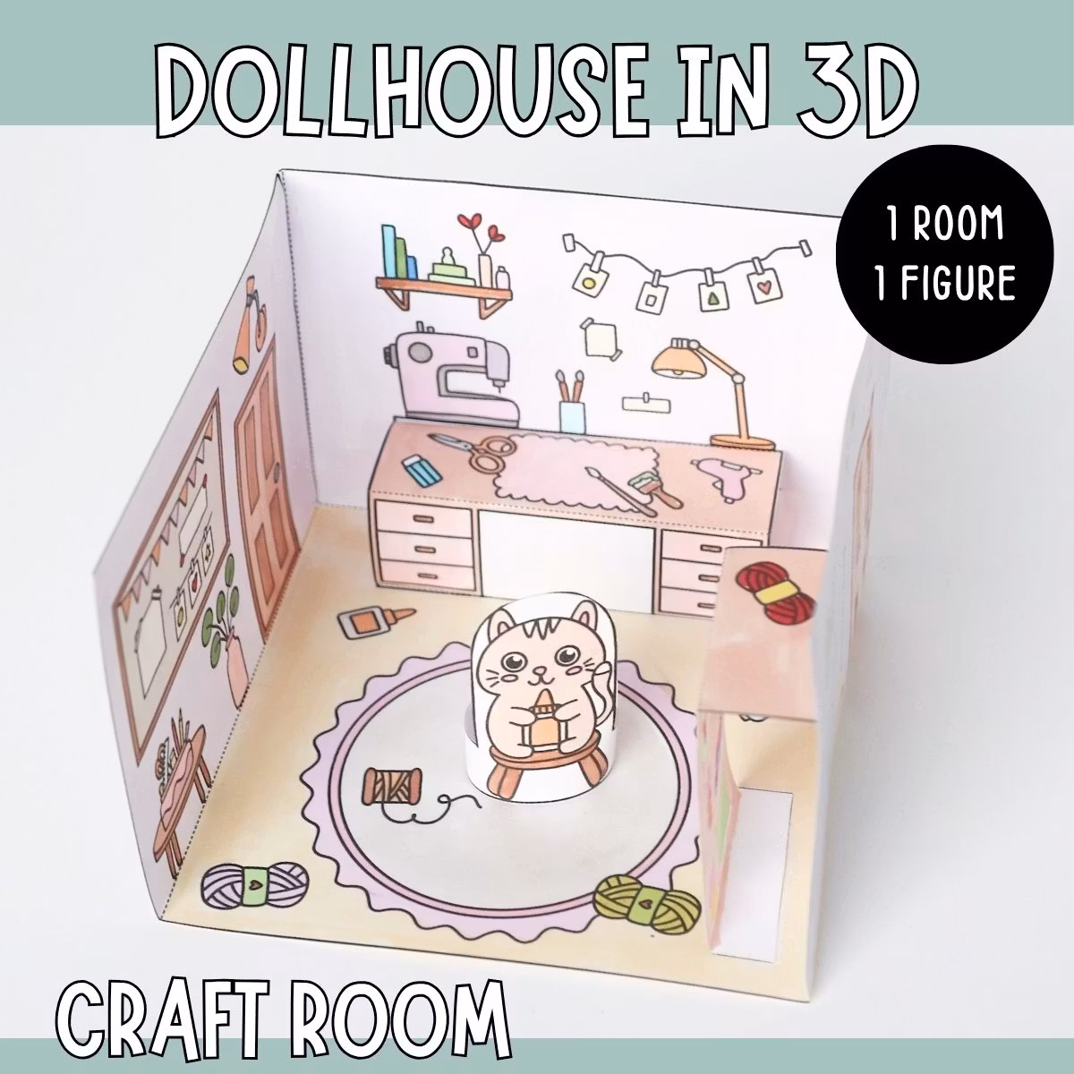 Dollhouse in 3D Craft - Craft Room