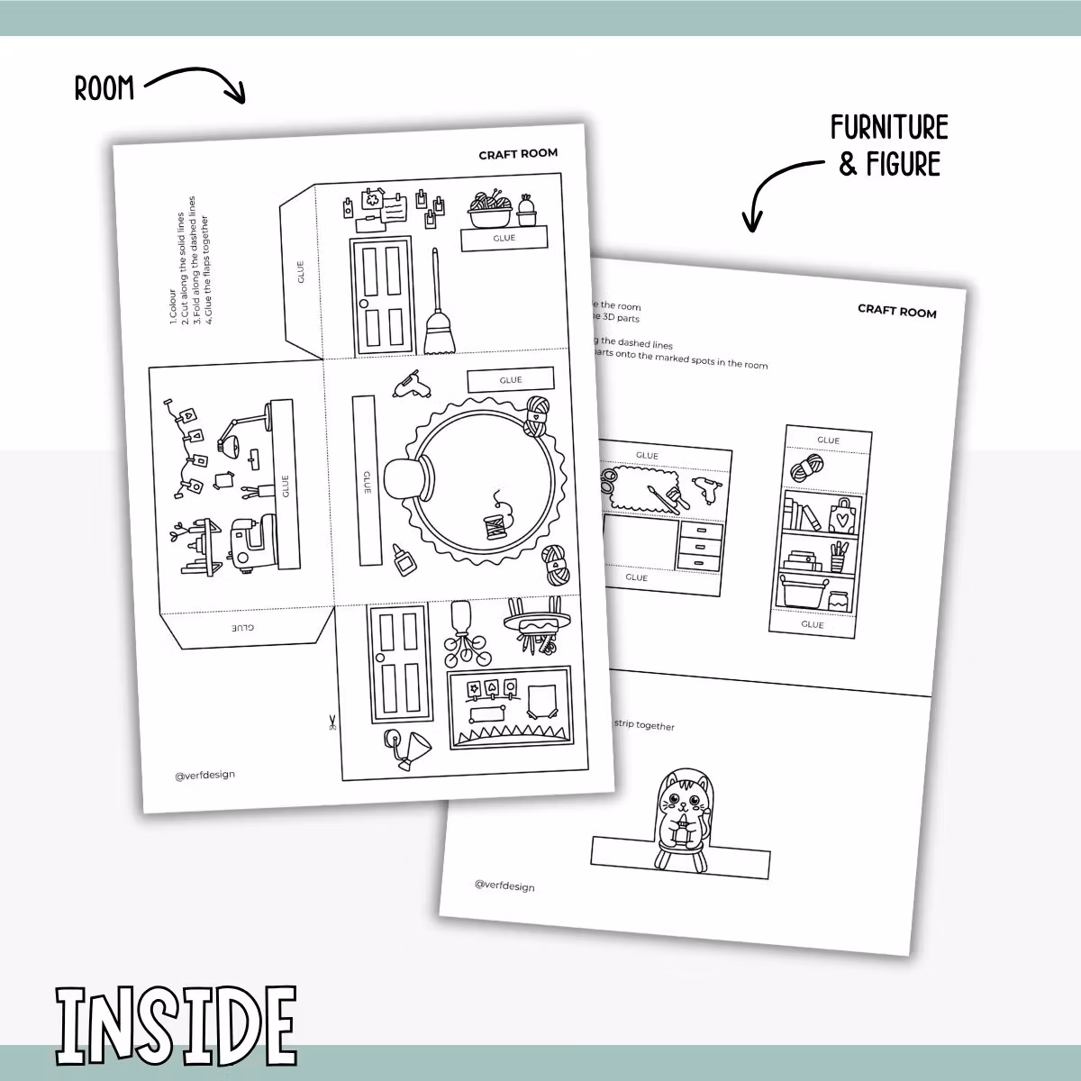 Dollhouse in 3D Craft - Craft Room