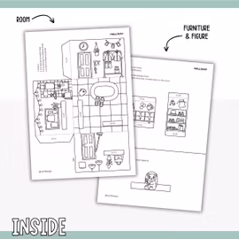 Dollhouse in 3D Craft - Hallway