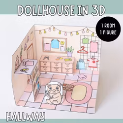Dollhouse in 3D Craft - Hallway