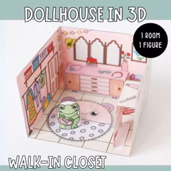 Dollhouse in 3D Craft - Walk-in Closet
