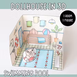 Dollhouse in 3D Craft - Swimming Pool