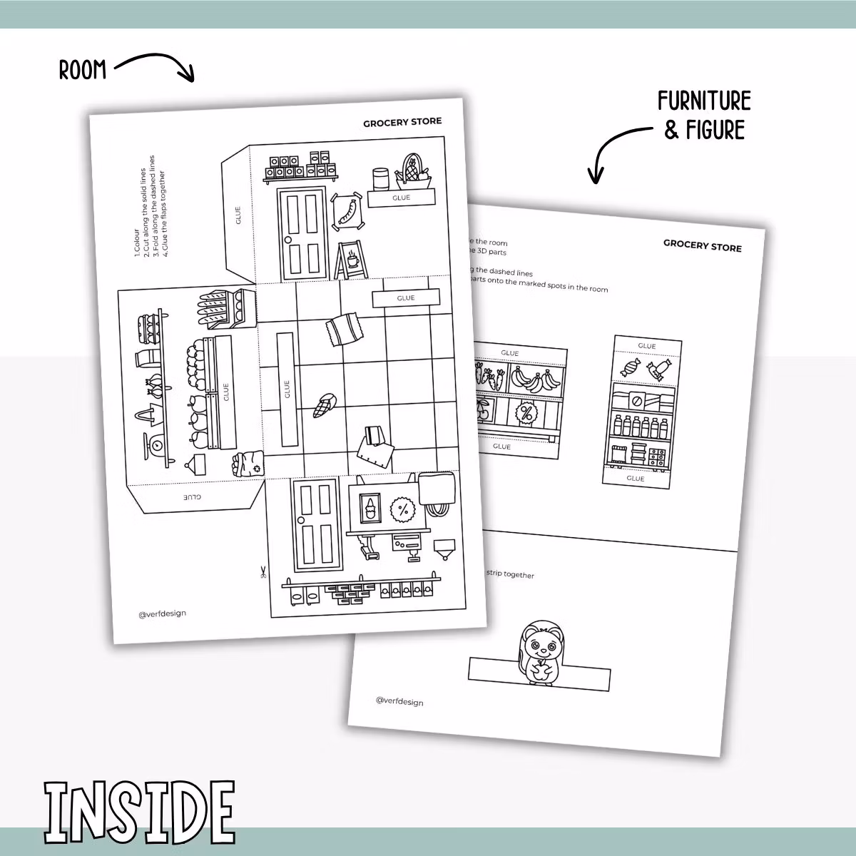 Dollhouse in 3D Craft - Grocery Store