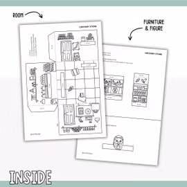 Dollhouse in 3D Craft - Grocery Store