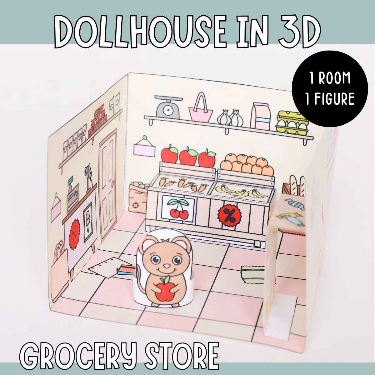 Dollhouse in 3D Craft - Grocery Store