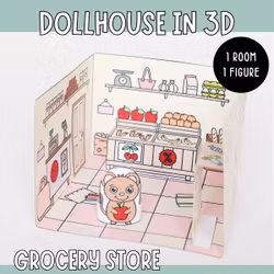 Dollhouse in 3D Craft - Grocery Store