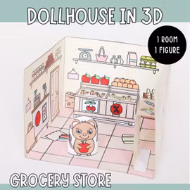 Dollhouse in 3D Craft - Grocery Store
