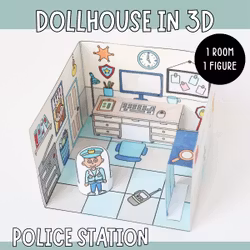Dollhouse in 3D Craft - Police Station