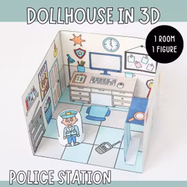 Dollhouse in 3D Craft - Police Station