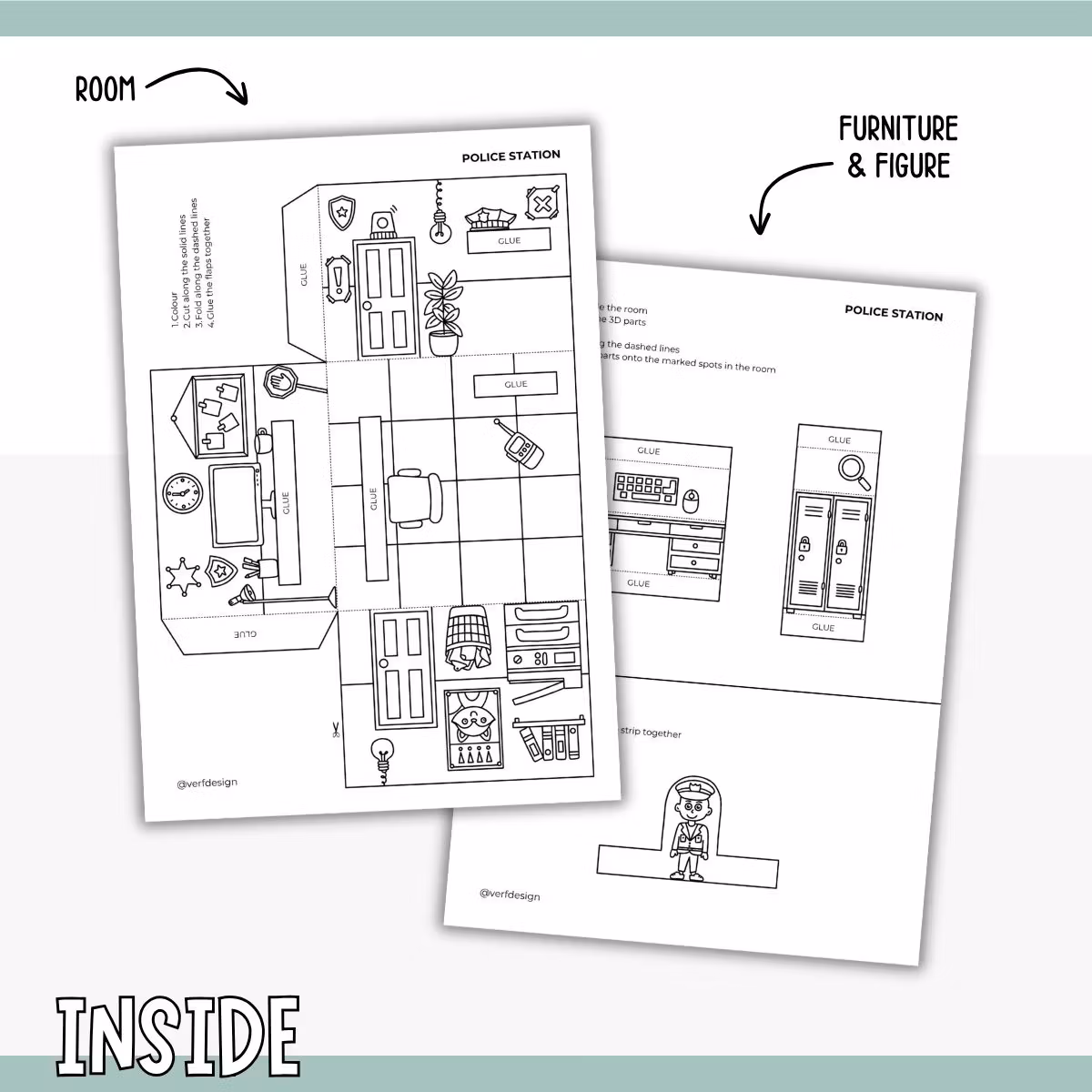 Dollhouse in 3D Craft - Police Station