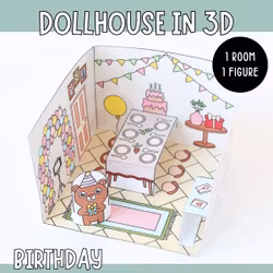 Dollhouse in 3D Craft - Birthday Party