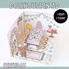 Dollhouse in 3D Craft - Birthday Party