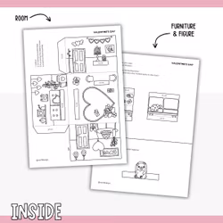 Dollhouse in 3D Craft - Valentine’s Day