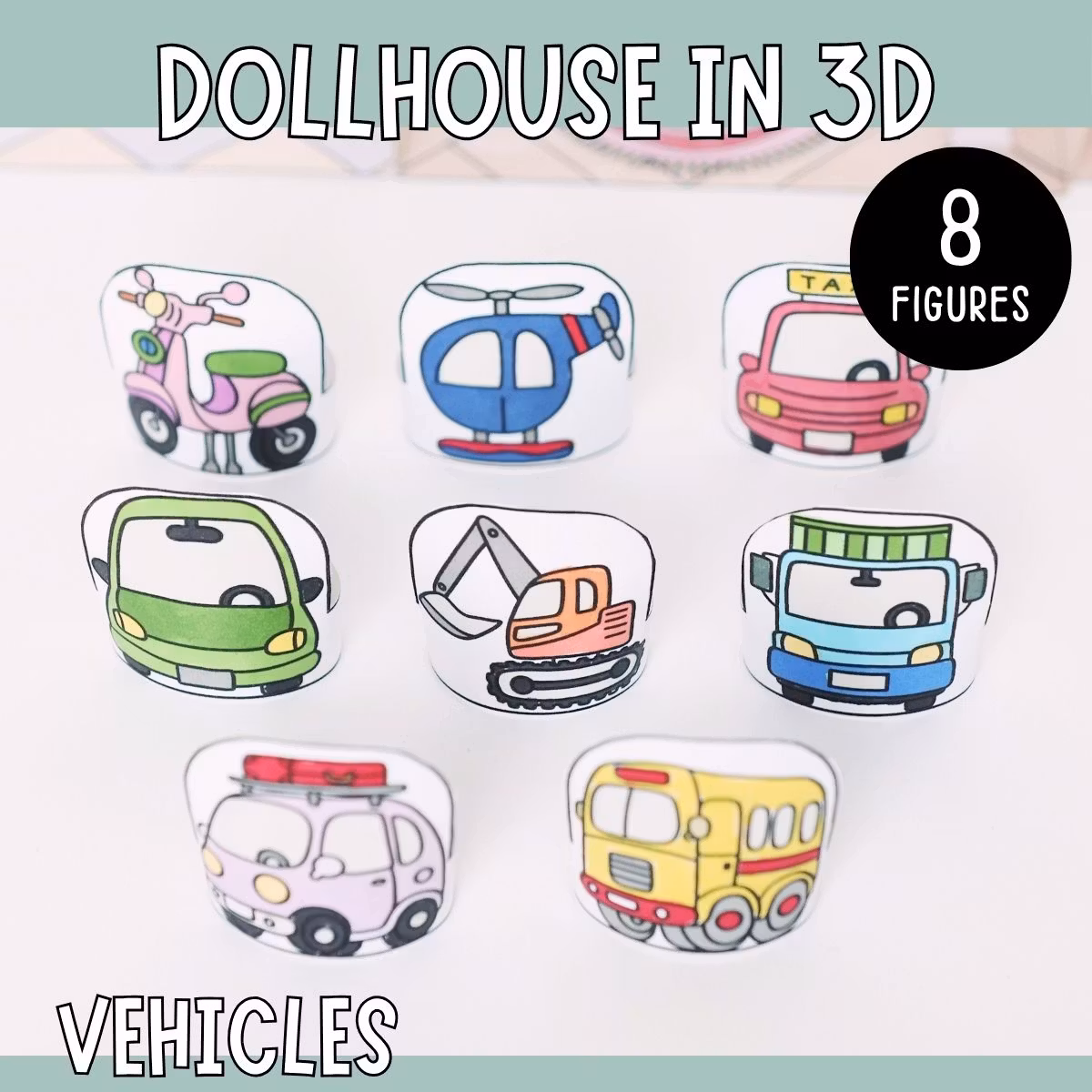 Dollhouse in 3D Craft - Vehicles