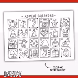 Printable Advent Calendar – Colour each day