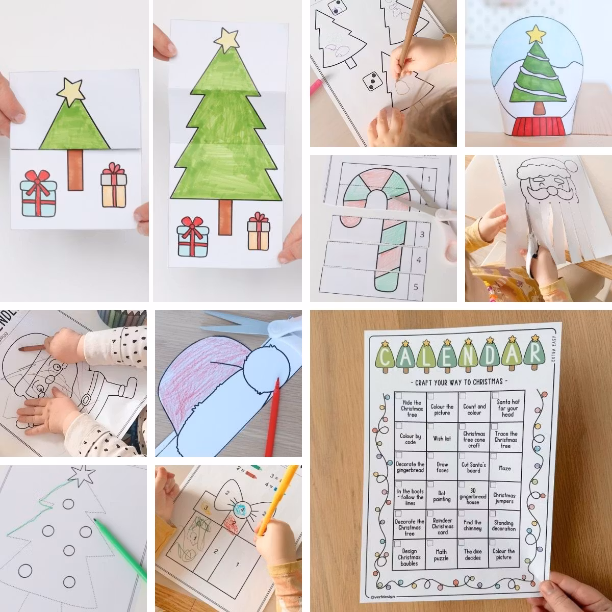 Printable Craft Advent Calendar - Extra Easy (24 days)