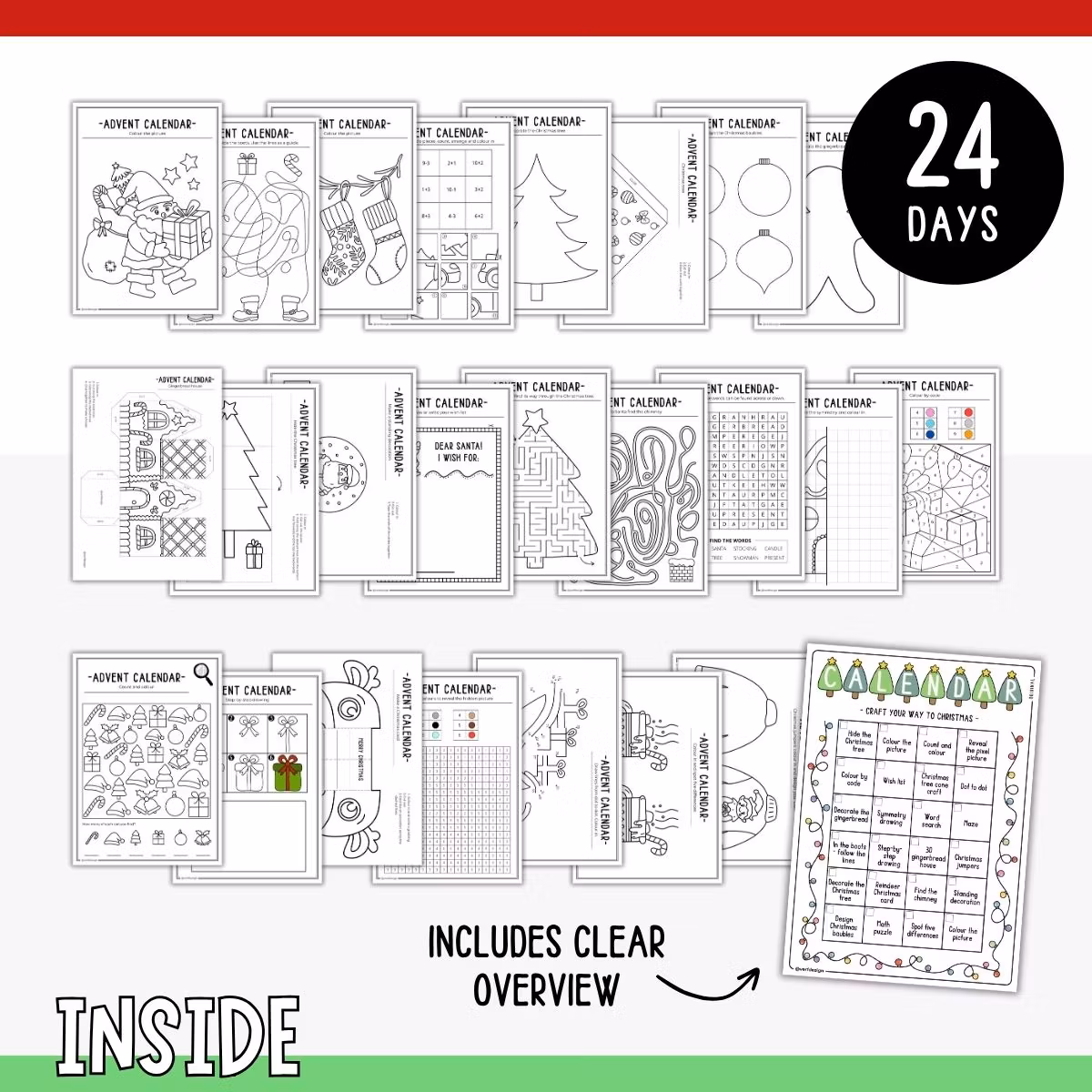 Printable Craft Advent Calendar - Bundle (Original & Extra Easy)