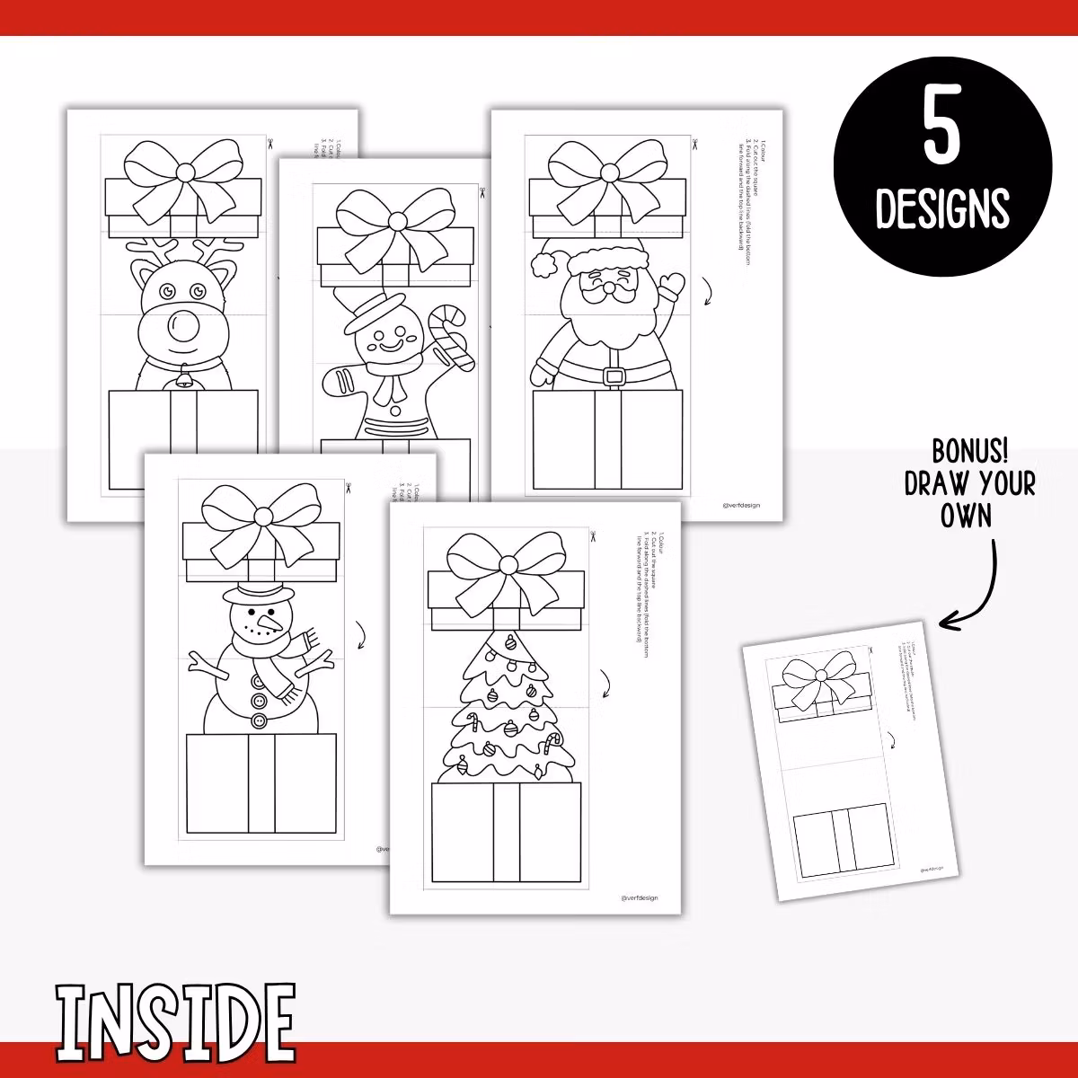 Printable Christmas Surprise Gifts - Craft for Kids