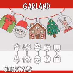 Printable Christmas Garland - Craft for Kids