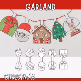 Printable Christmas Garland - Craft for Kids
