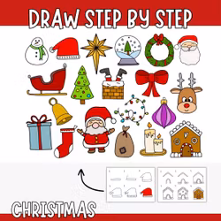 Christmas Drawing Guide - 20 Step-by-Step Pictures